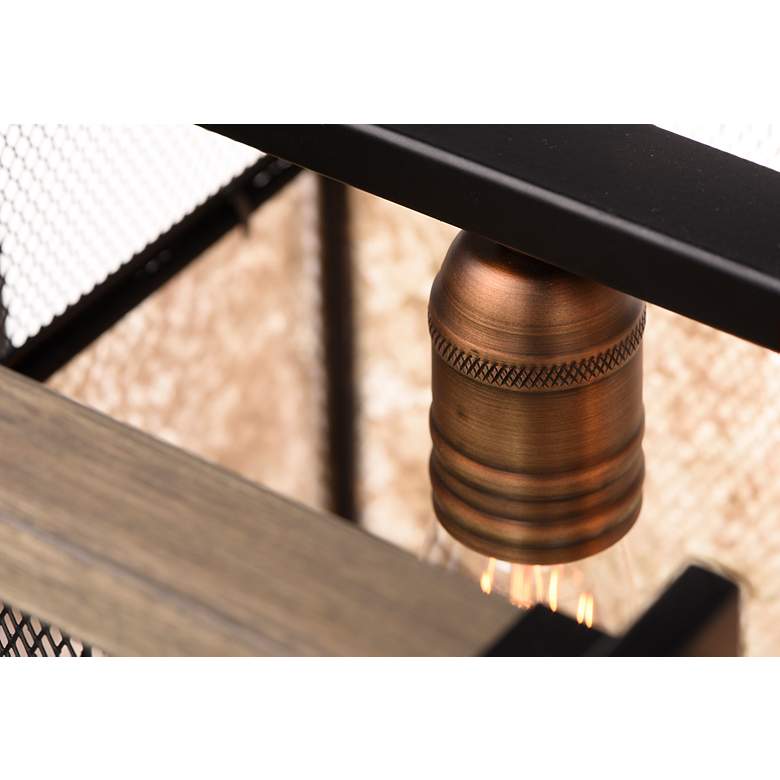 Image 7 Maxim Boundry 12" W Black Barn Wood 5-Light Linear Pendant more views