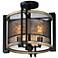 Maxim Boundry 16 1/2"W Black Barn Wood 3-Light Ceiling Light