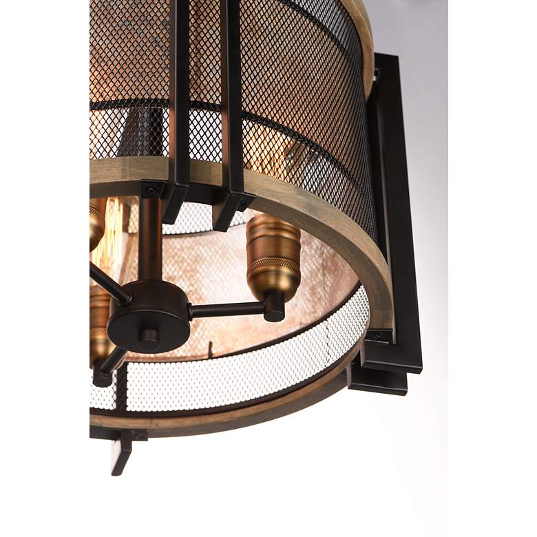 Image 4 Maxim Boundry 16 1/2"W Black Barn Wood 3-Light Ceiling Light more views