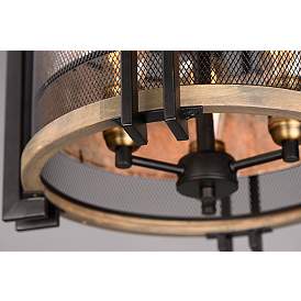 Image5 of Maxim Boundry 16 1/2"W Black Barn Wood 3-Light Ceiling Light more views