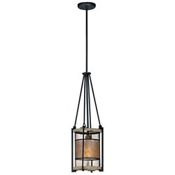 Maxim Boundry 9" Wide Industrial Black and Barn Wood Mini Pendant