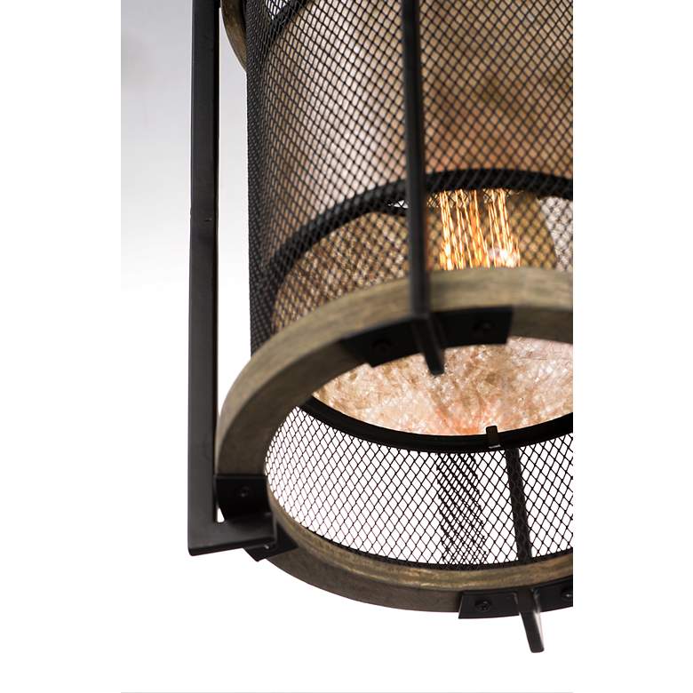 Image 3 Maxim Boundry 9" Wide Industrial Black and Barn Wood Mini Pendant more views