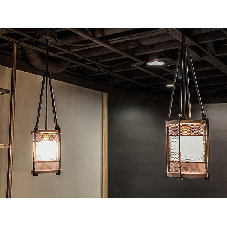 Image 6 Maxim Boundry 9" Wide Industrial Black and Barn Wood Mini Pendant more views