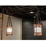 6_Maxim Boundry 9" Wide Industrial Black and Barn Wood Mini Pendant more views