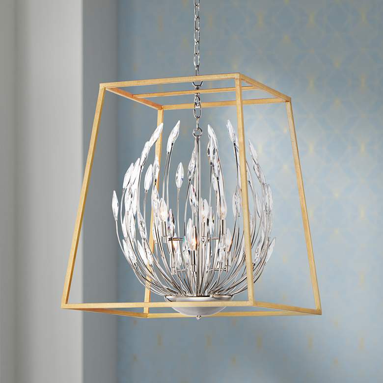 Image 1 Maxim Bouquet 24 1/2 inchW Gold and Nickel Foyer Pendant Light