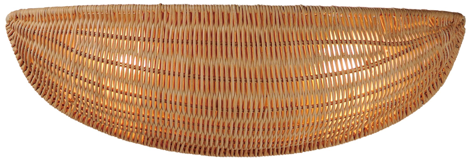 Image 2 Maxim Bower 17 3/4" Wide Rattan/Natural Aged Brass Wall Sconce