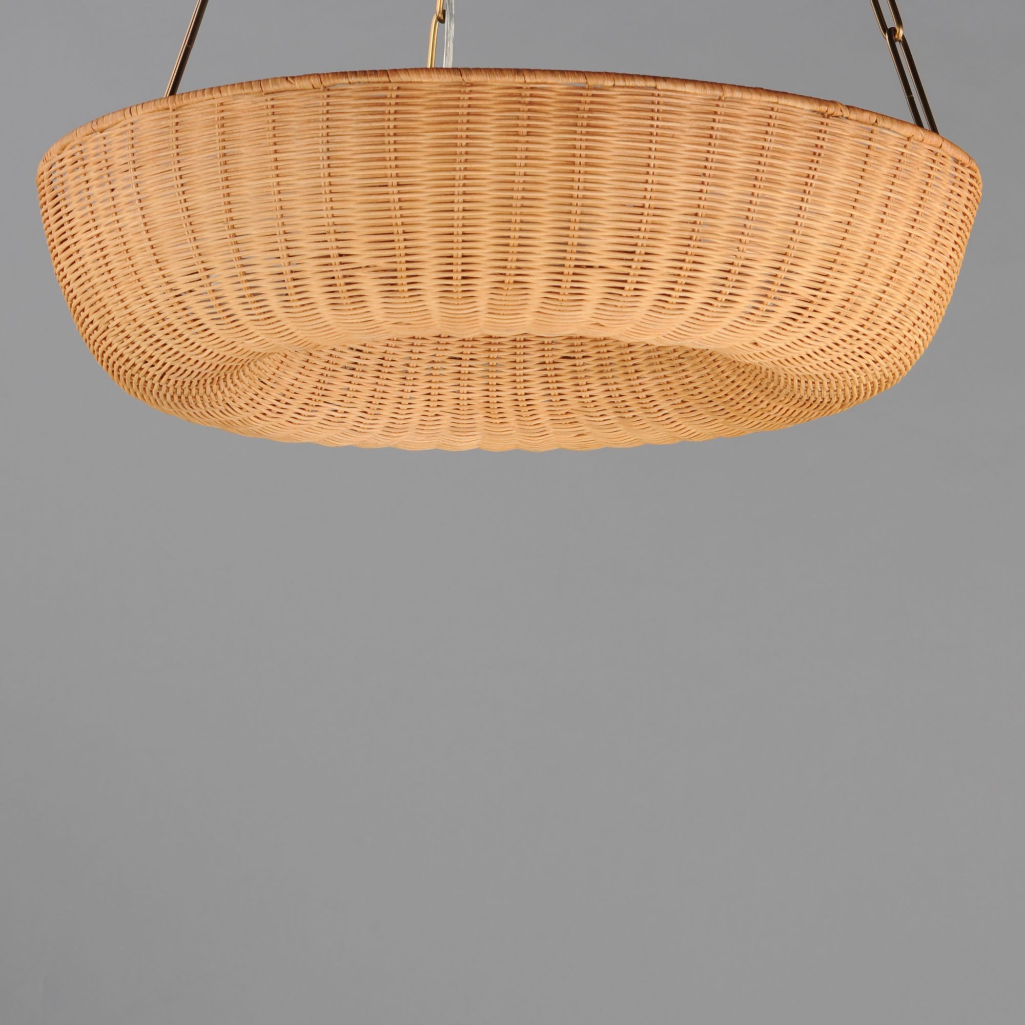 Image 4 Maxim Bower 24" Rattan/Natural Aged Brass Pendant more views
