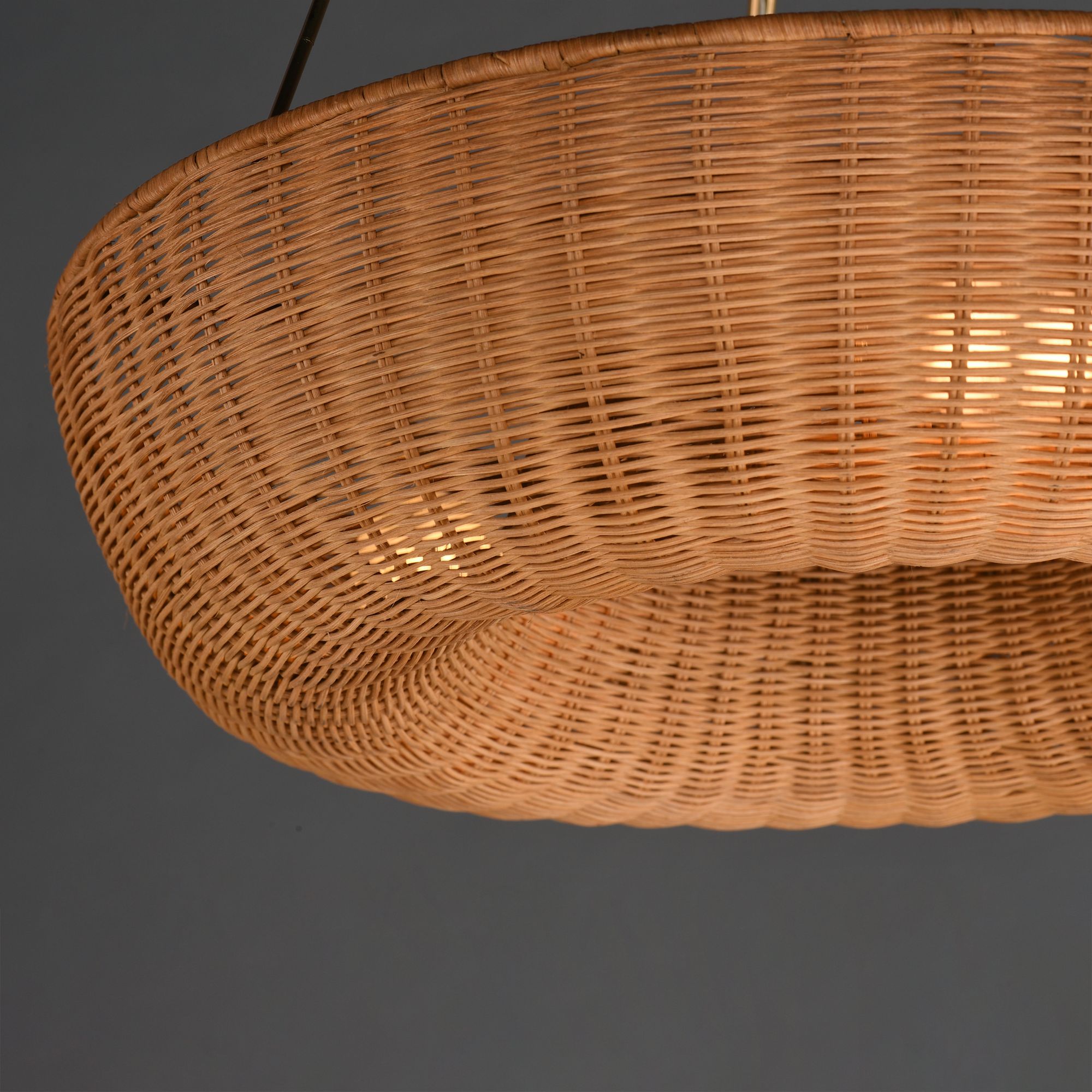 Image 5 Maxim Bower 24" Rattan/Natural Aged Brass Pendant more views