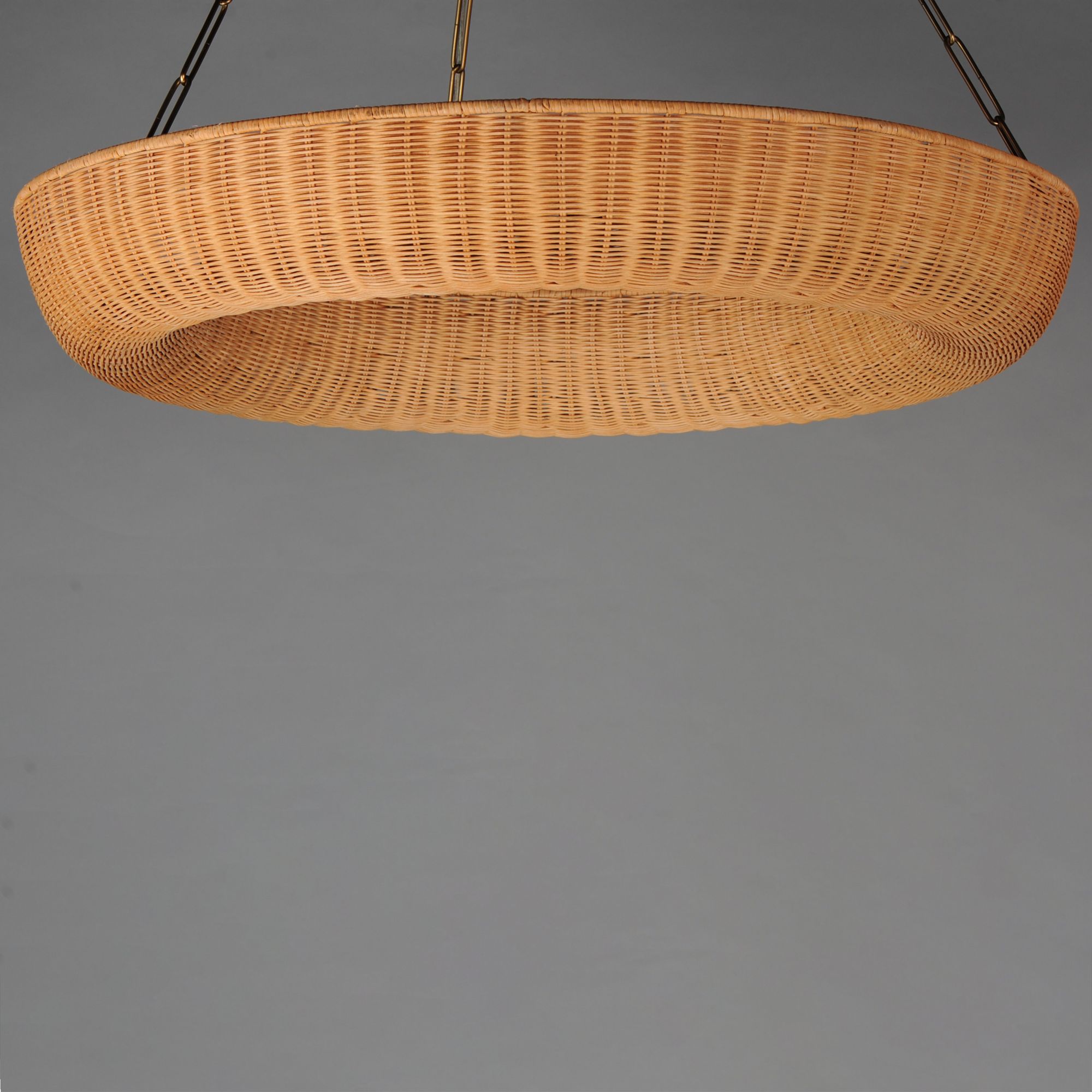 Image 2 Maxim Bower 40" Rattan/Natural Aged Brass Pendant more views