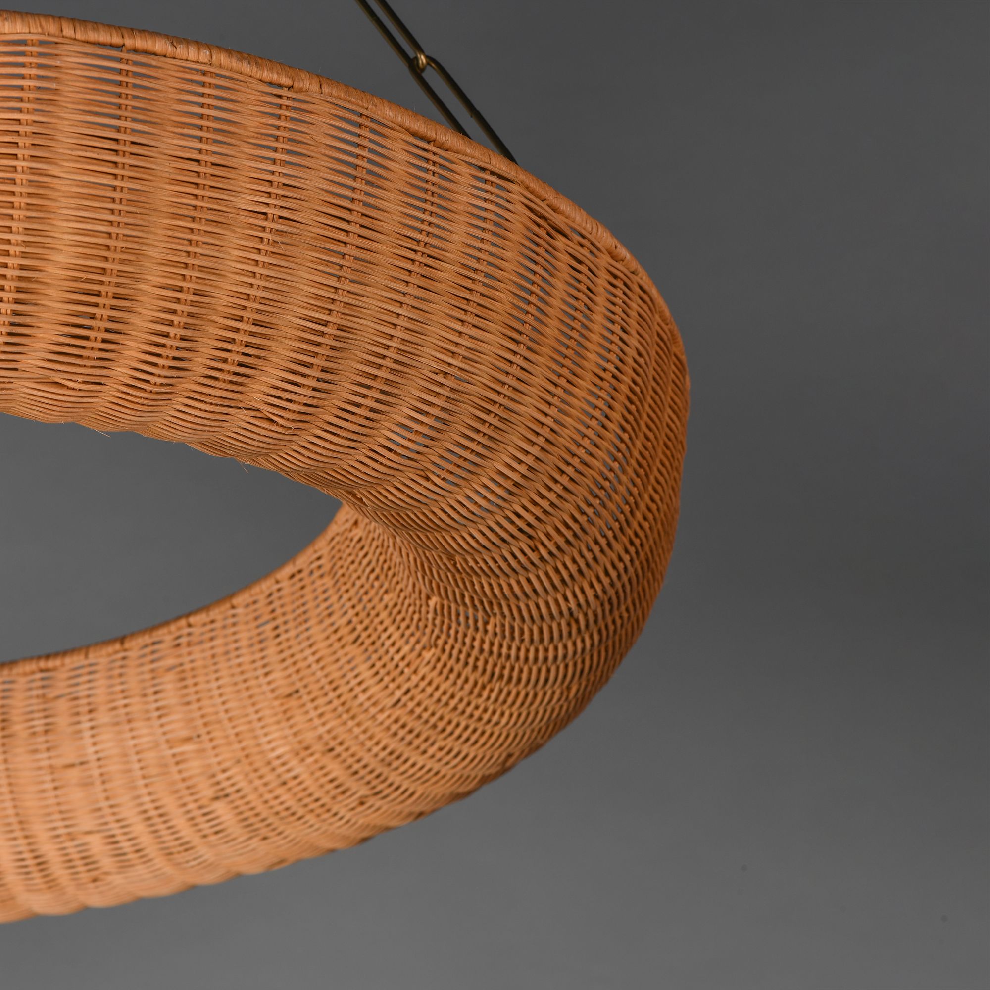 Image 5 Maxim Bower 40" Rattan/Natural Aged Brass Pendant more views