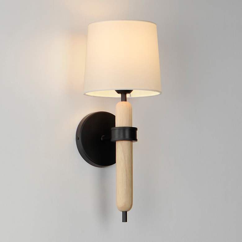 Image 1 Maxim Bozeman 17 3/4" High Matte Black Wall Sconce