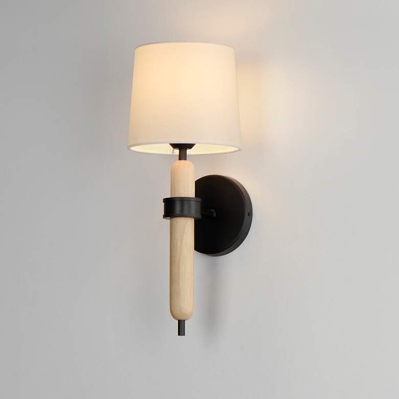 Image 6 Maxim Bozeman 17 3/4" High Matte Black Wall Sconce more views