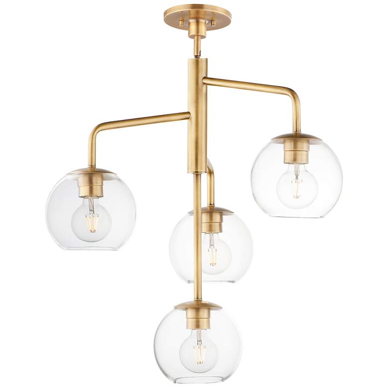 Image 1 Maxim Branch 21 1/2" Wide Natural Aged Brass 4-Light Pendant