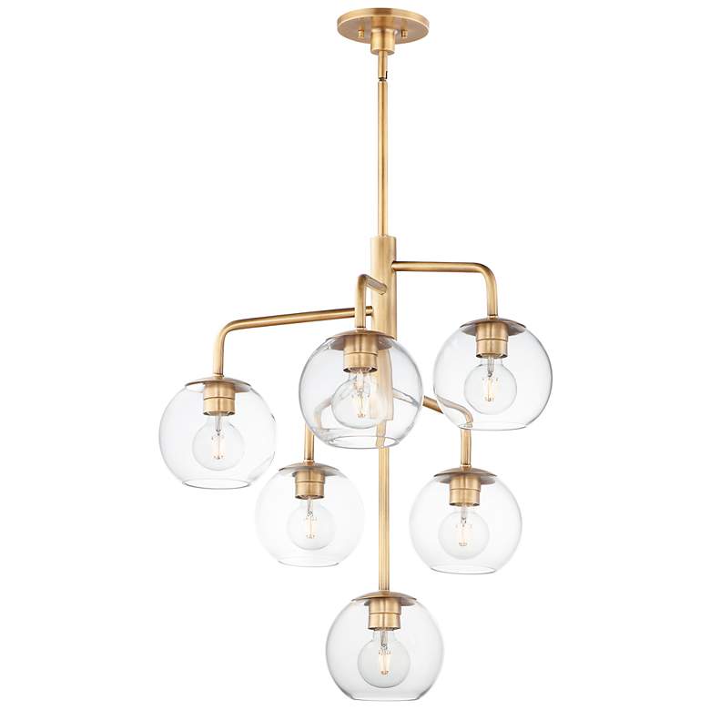 Image 1 Maxim Branch 27" Wide Natural Aged Brass 6-Light Pendant