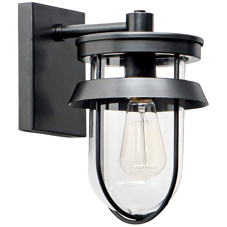 Image 1 Maxim Breakwater 10 3/4" High Black Outdoor Wall Light