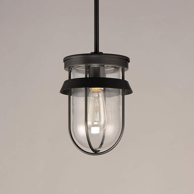Image 1 Maxim Breakwater 10" High Black Outdoor Hanging Light