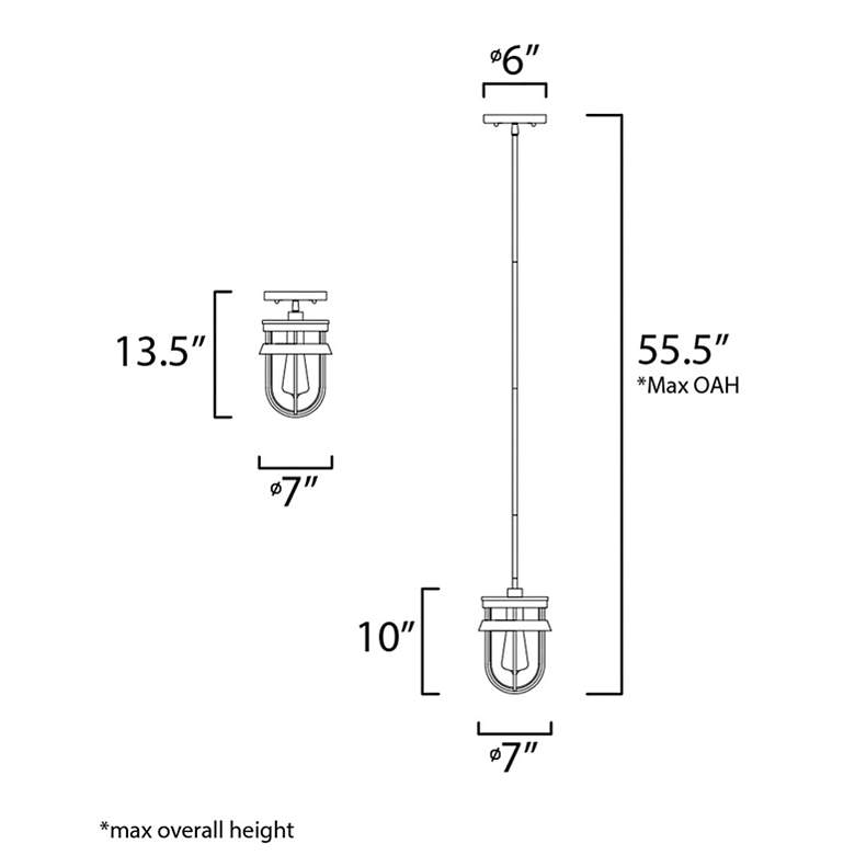 Image 5 Maxim Breakwater 10" High Black Outdoor Hanging Light more views