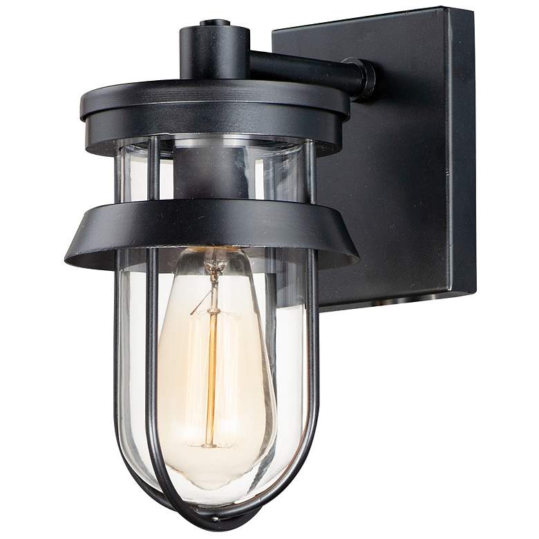 Image 2 Maxim Breakwater 10" High Black Outdoor Wall Light