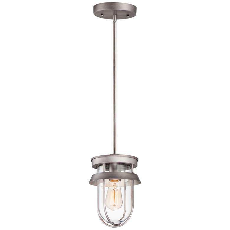 Image 1 Maxim Breakwater 10"H Weathered Zinc Outdoor Hanging Light