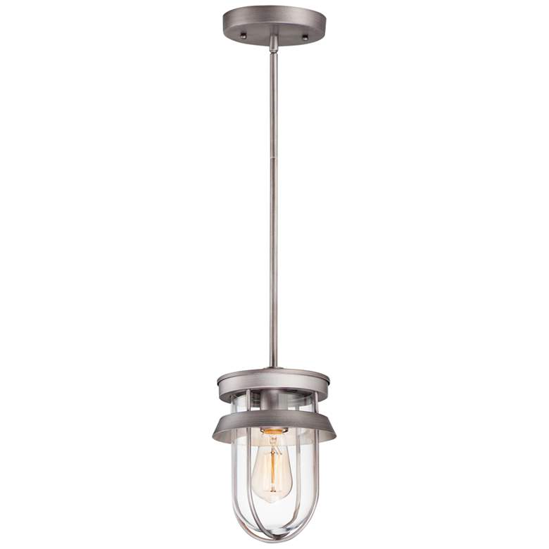 Image 1 Maxim Breakwater 10 inchH Weathered Zinc Outdoor Hanging Light