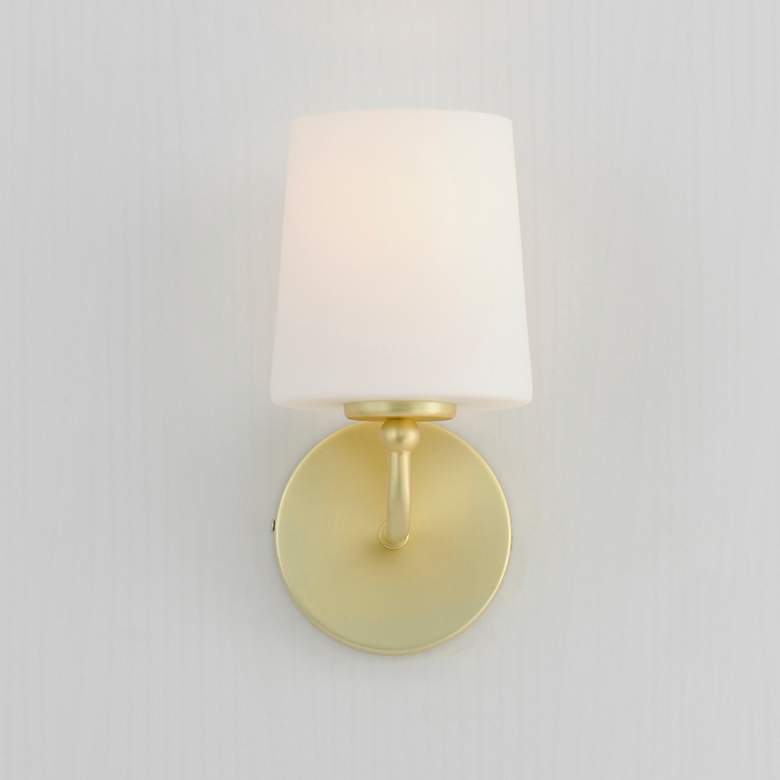 Image 3 Maxim Bristol 10" High Satin Brass Wall Sconce more views