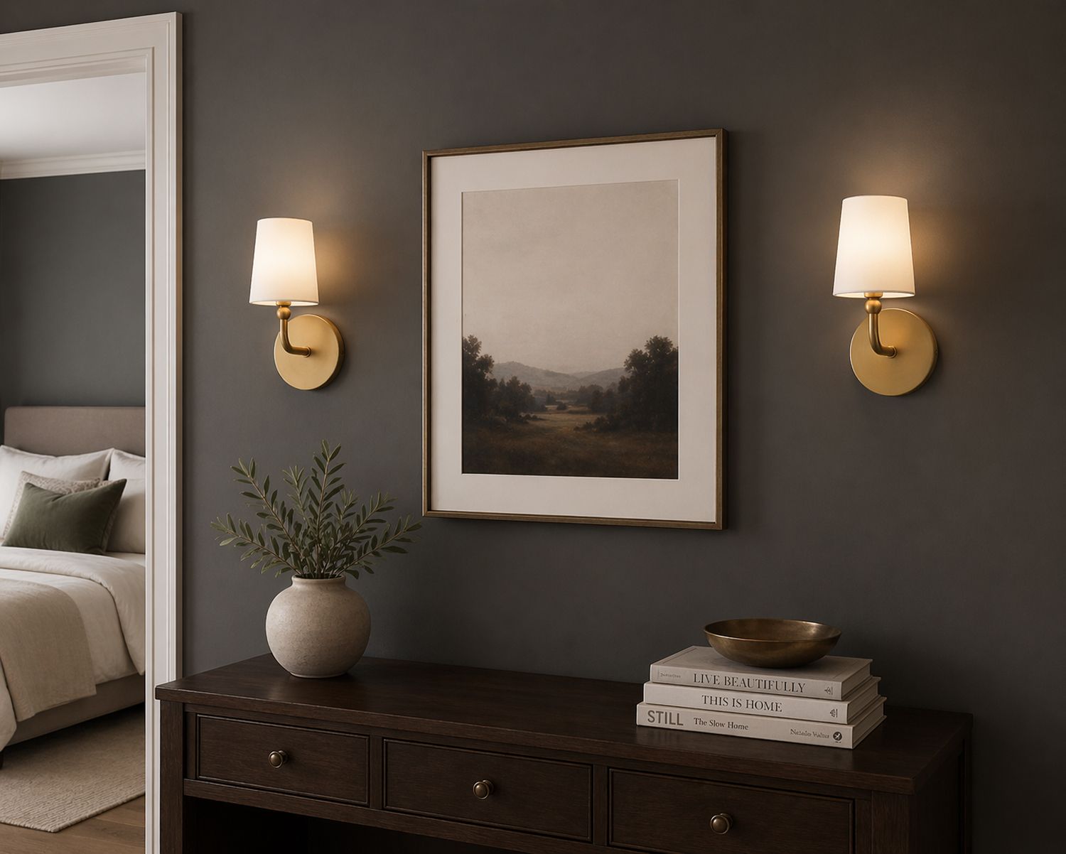 Image 7 Maxim Bristol 10" High Satin Brass Wall Sconce more views