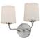 Maxim Bristol 13 1/4" High Satin Nickel 2-Light Wall Sconce