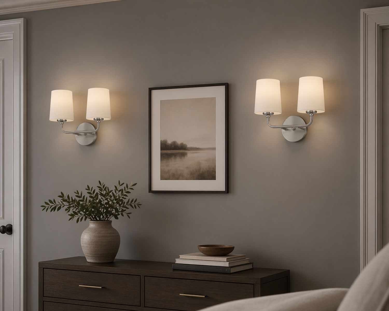 Maxim Bristol 13 1/4" High Satin Nickel 2-Light Wall Sconce