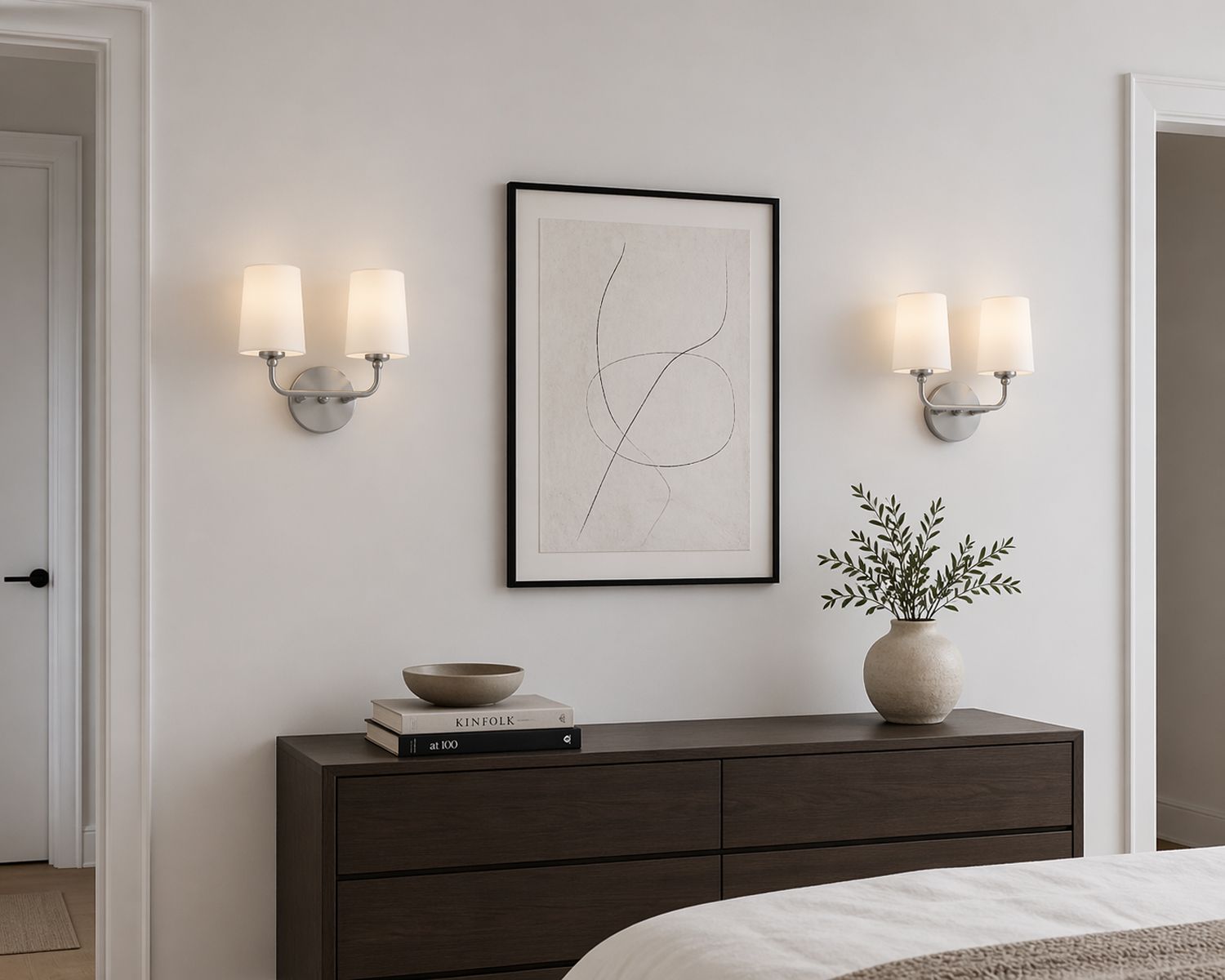Maxim Bristol 13 1/4" High Satin Nickel 2-Light Wall Sconce