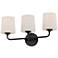 Maxim Bristol 20 3/4" Wide Black 3-Light Bath Light