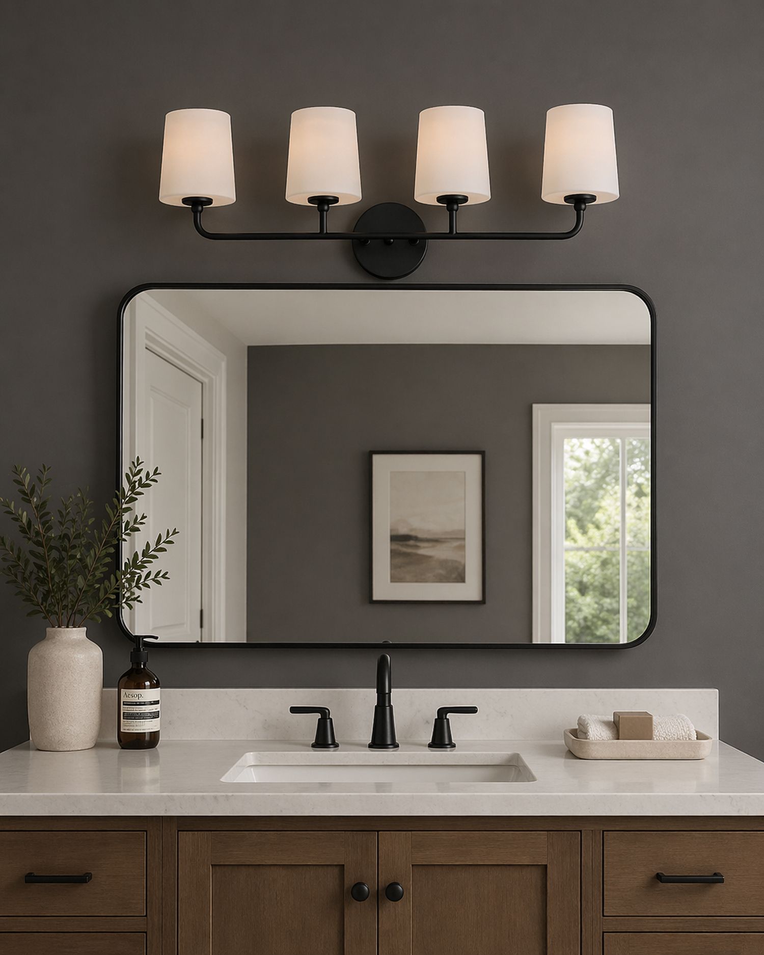 Image 6 Maxim Bristol 28 1/2" Wide Black 4-Light Bath Light more views