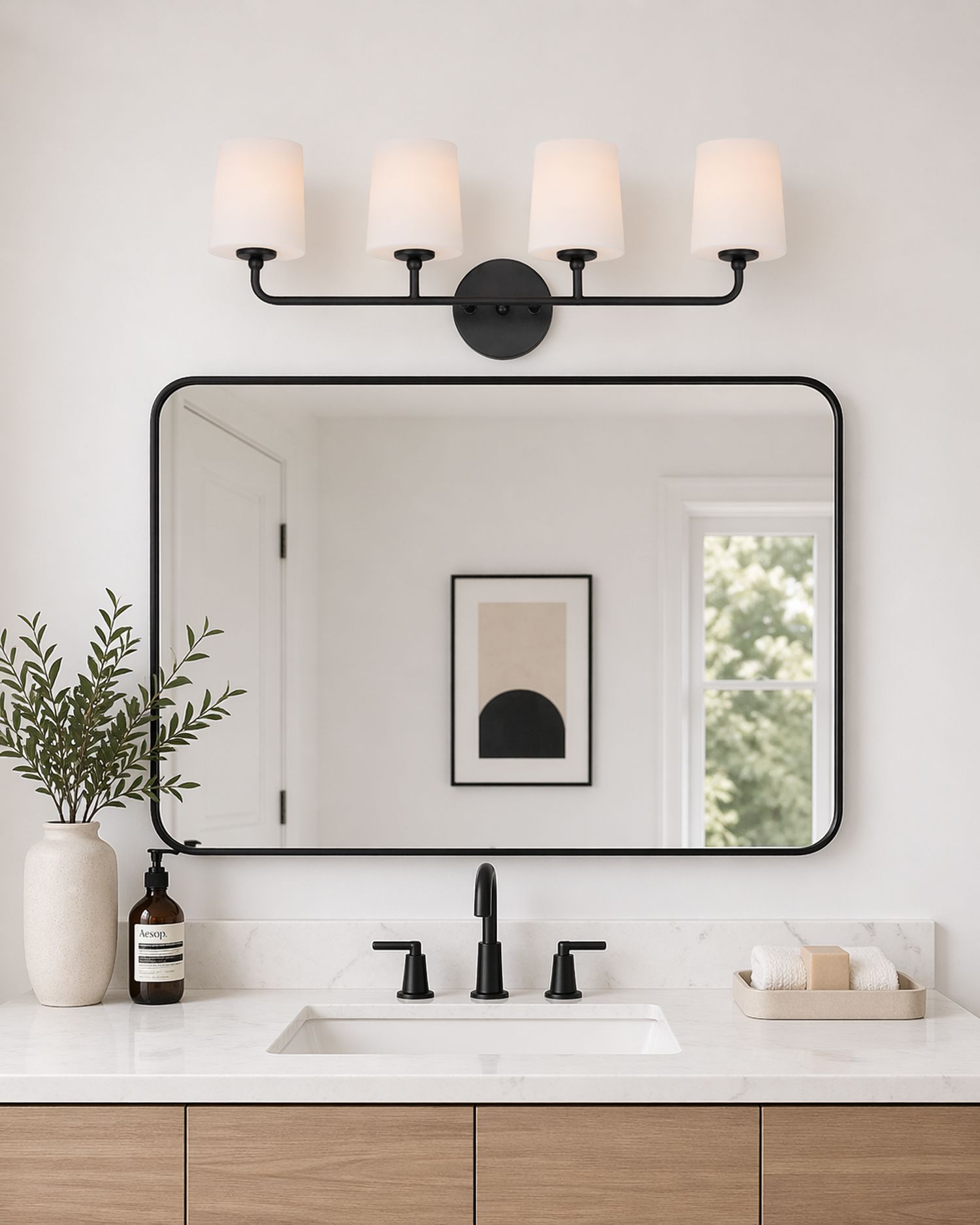 Image 7 Maxim Bristol 28 1/2" Wide Black 4-Light Bath Light more views