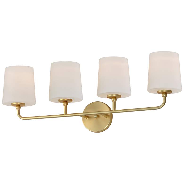 Image 2 Maxim Bristol 28 1/2" Wide Satin Brass 4-Light Bath Light