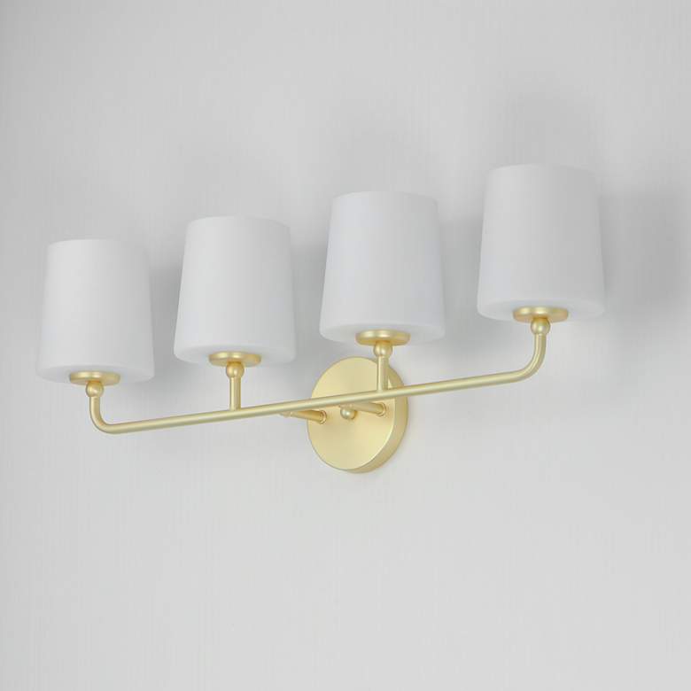 Image 4 Maxim Bristol 28 1/2" Wide Satin Brass 4-Light Bath Light more views