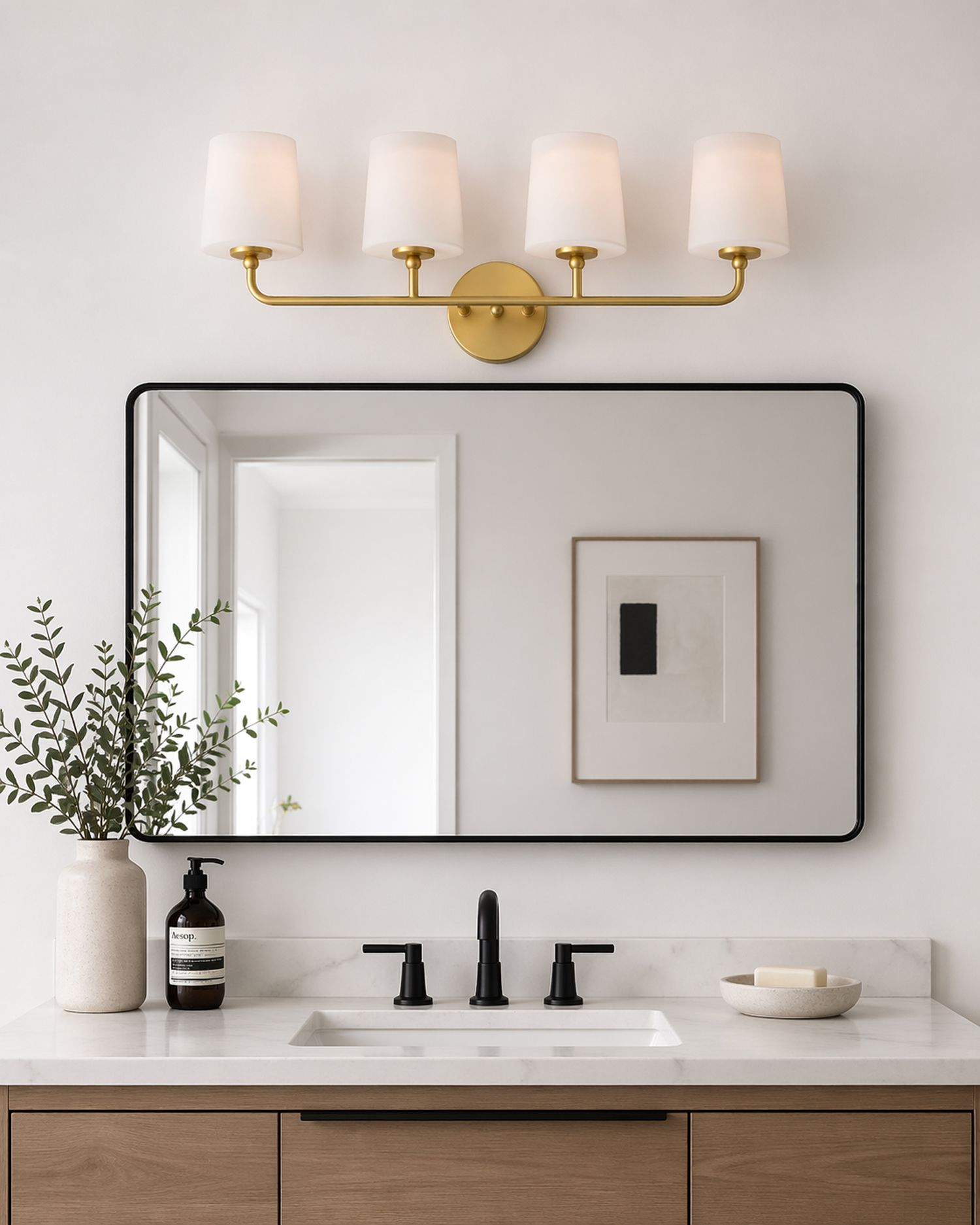 Image 6 Maxim Bristol 28 1/2" Wide Satin Brass 4-Light Bath Light more views