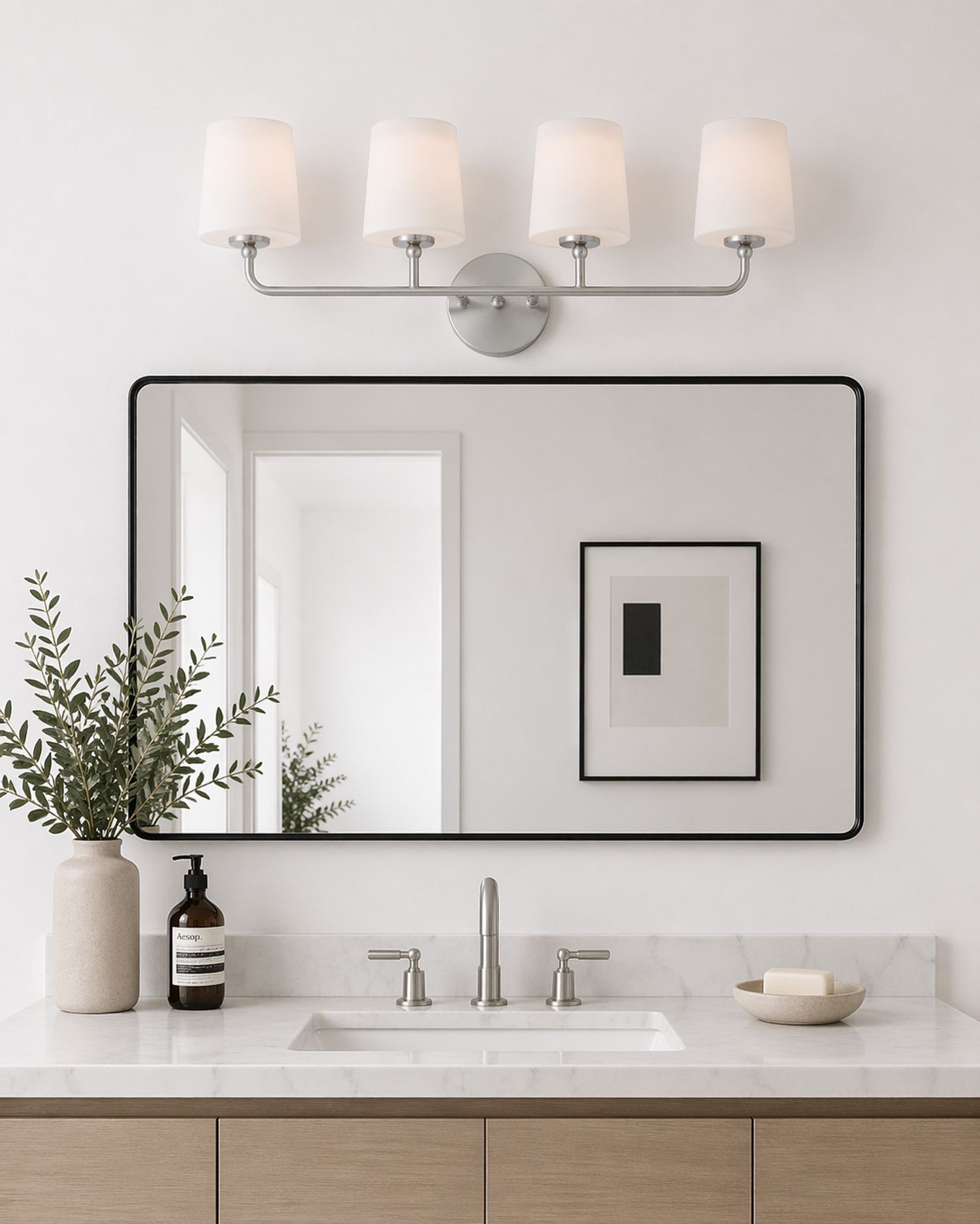 Maxim Bristol 28 1/2" Wide Satin Nickel 4-Light Bath Light