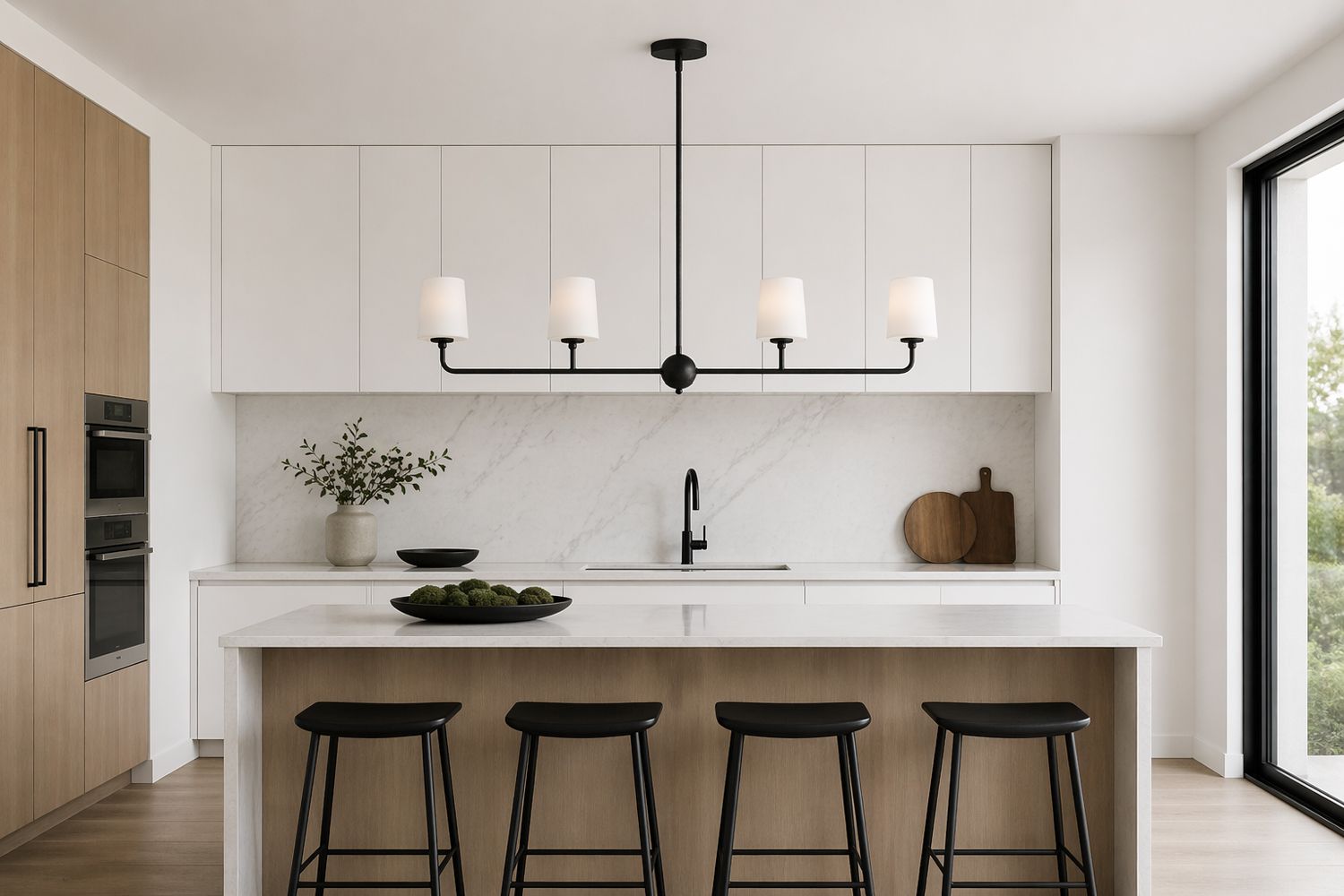 Maxim Bristol 48" Wide Anthracite 4-Light Linear Chandelier