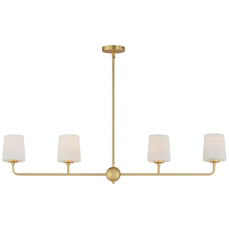 Image 1 Maxim Bristol 48" Wide Satin Brass 4-Light Linear Chandelier