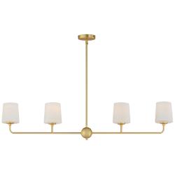 Maxim Bristol 48" Wide Satin Brass 4-Light Linear Chandelier