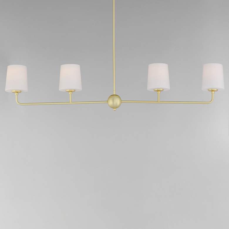 Image 2 Maxim Bristol 48" Wide Satin Brass 4-Light Linear Chandelier more views