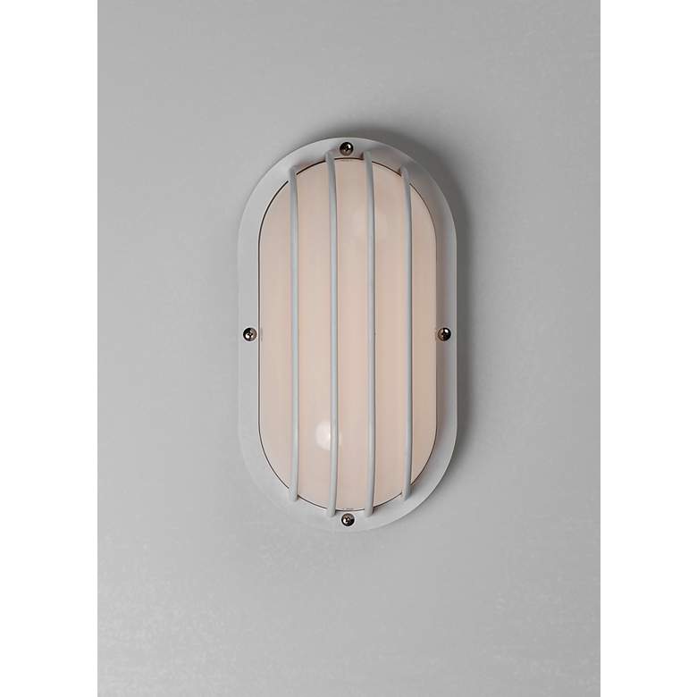 Image 7 Maxim Bulwark 10 1/2" Wide White Finish Outdoor Wall Mount more views