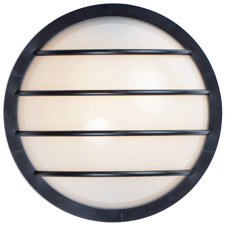 Image 1 Maxim Bulwark 10" Wide Black Finish Round Outdoor Wall Mount