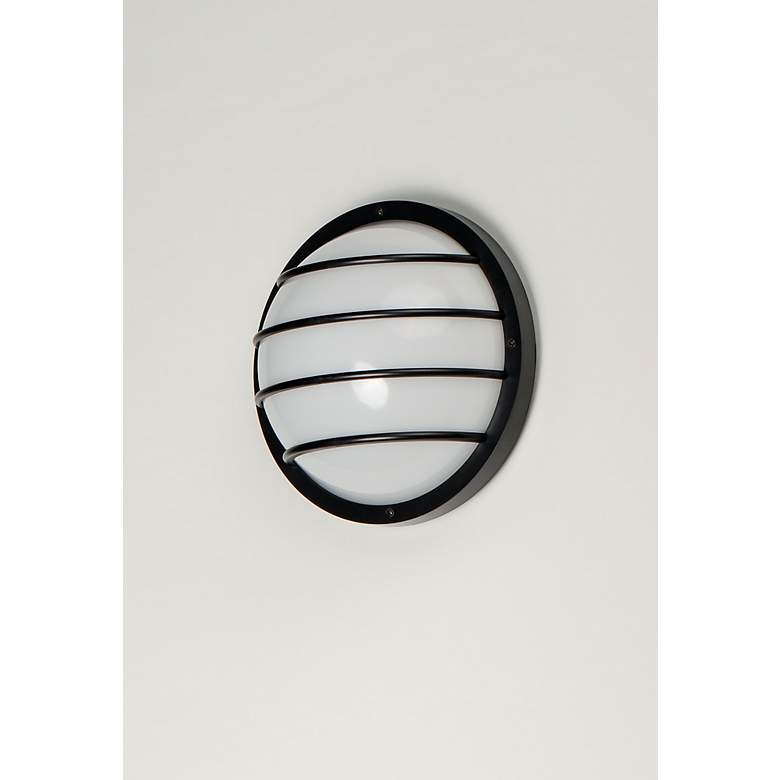 Image 3 Maxim Bulwark 10" Wide Black Finish Round Outdoor Wall Mount more views