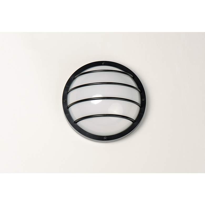 Image 5 Maxim Bulwark 10" Wide Black Finish Round Outdoor Wall Mount more views