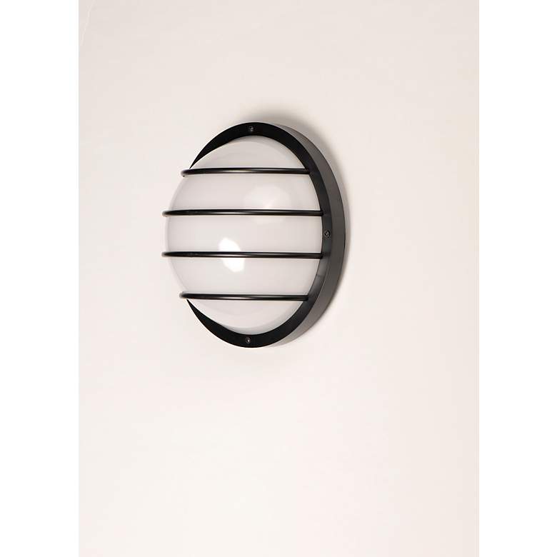 Image 6 Maxim Bulwark 10" Wide Black Finish Round Outdoor Wall Mount more views