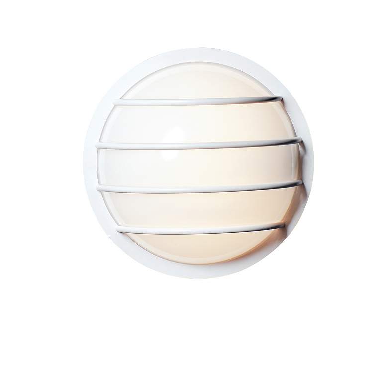 Image 1 Maxim Bulwark 10" Wide White Finish Round Outdoor Wall Mount