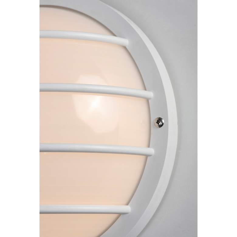 Image 2 Maxim Bulwark 10" Wide White Finish Round Outdoor Wall Mount more views
