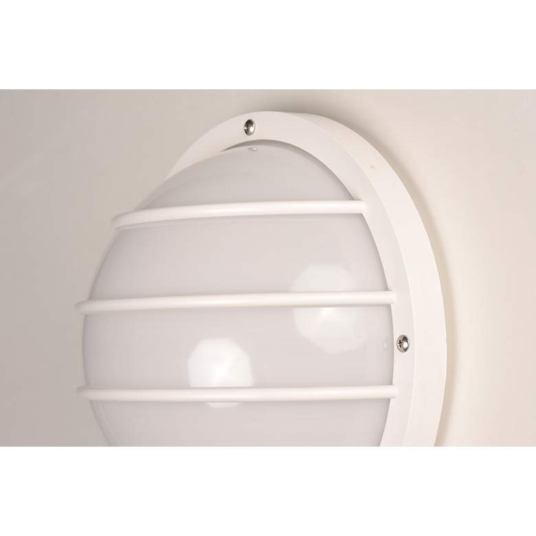 Image 3 Maxim Bulwark 10" Wide White Finish Round Outdoor Wall Mount more views