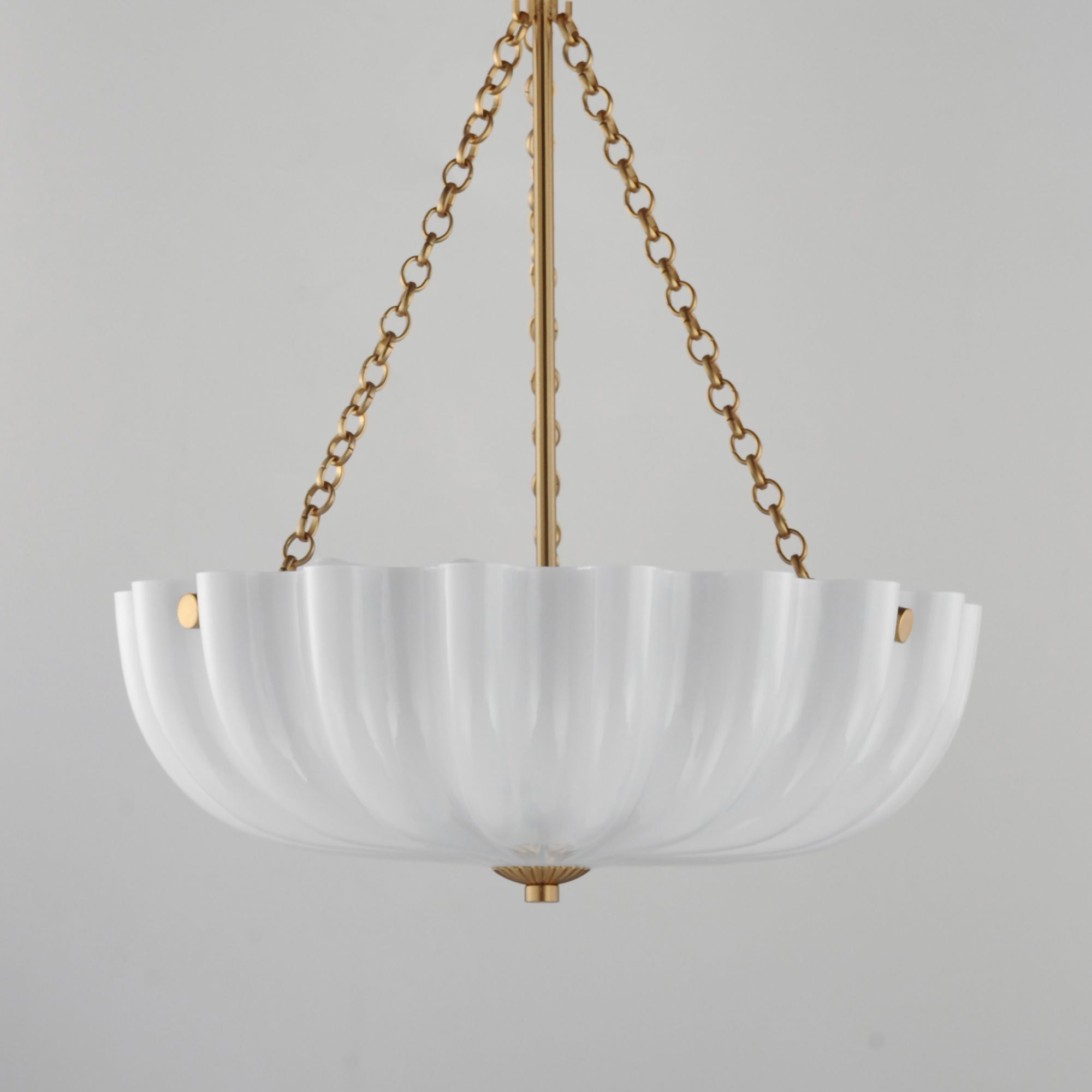 Image 3 Maxim Bundt 15" White/Natural Aged Brass Pendant/Semi-Flush Light more views