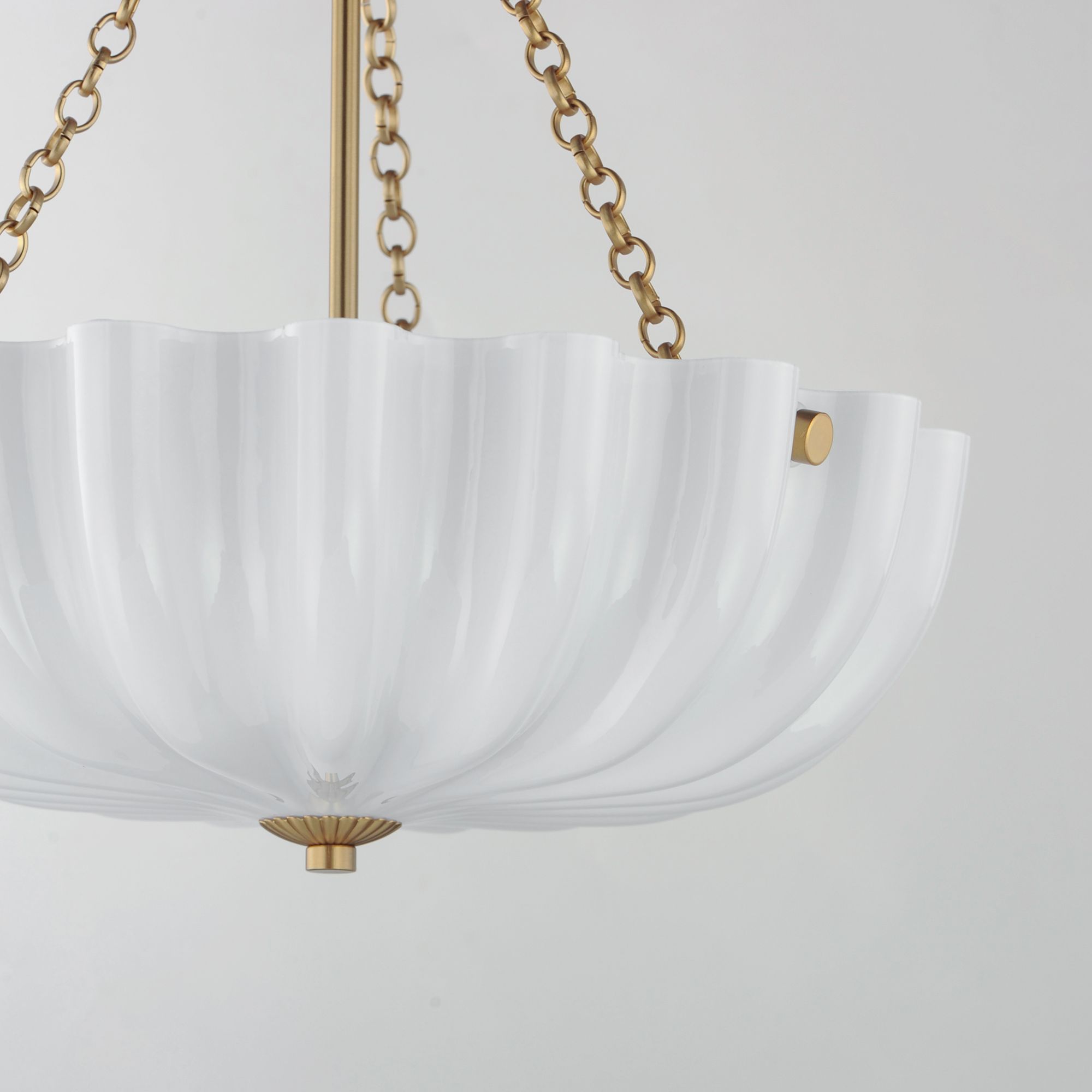 Image 5 Maxim Bundt 15" White/Natural Aged Brass Pendant/Semi-Flush Light more views